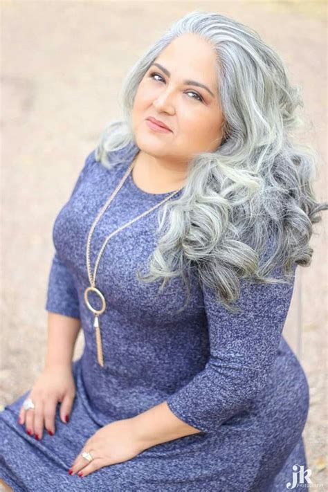 Henrietta DELGADO Latina Gray hair | gray hair | Long gray ...