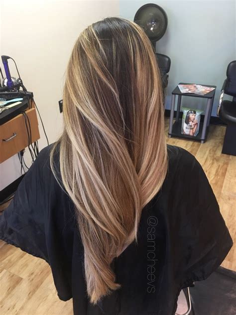 Warm golden honey sandy platinum medium blonde balayage ...