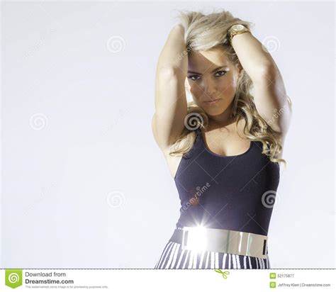 Blonde Latina Fashion Model Dress Isolated Stock Image ...