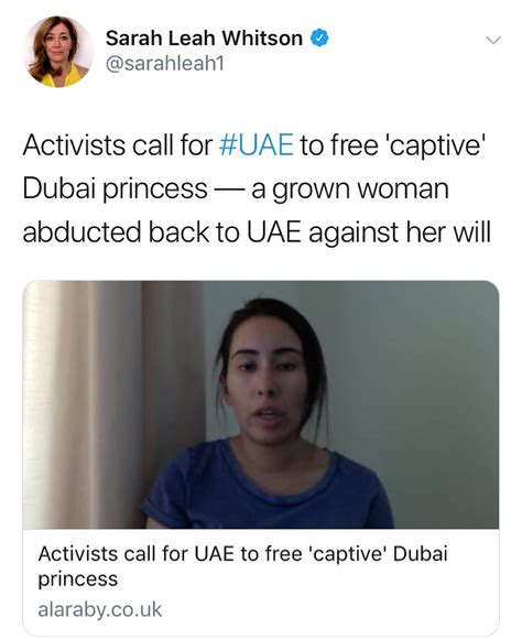 A Tweet Expressing Support For Princess Latifa II By Sarah ...