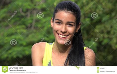 Smiling Face Of Latina Female Teen Stock Image - Image of ...